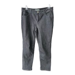 CLEO Petites Black Denim Straight Leg Stretch Jeans Size 12